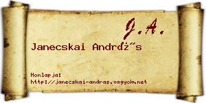 Janecskai András névjegykártya